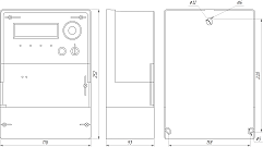 Габаритные размеры счётчика в исполнении W