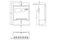 Габаритные размеры счетчика моделей КВАНТ СТ3.03, КВАНТ СТ3.04, КВАНТ СТ3.05, КВАНТ СТ3.06